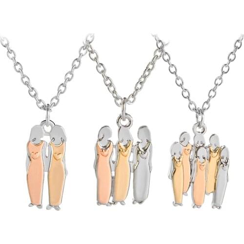 Collier Femme 2018 Fashion Jewelry Chain Best Friends Necklaces for 4 Mima & Oly Family Pendant Sister Necklace Women