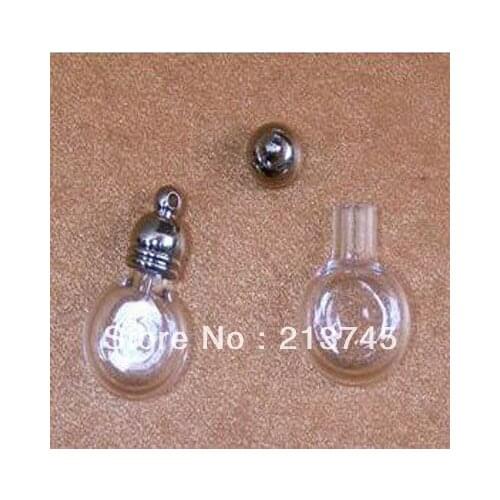 Freeshipping 100pcs Glass Vial Pendants for Earring/Neckalce Making Personality lamp pendant lovers glass bottle pendant