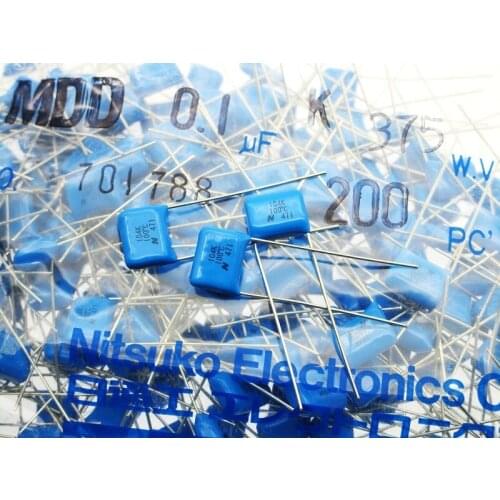 15Pcs Japan Nitsuko CBB Fever Amplifier Capacitance 104K 375V 0.1uF Pitch 10