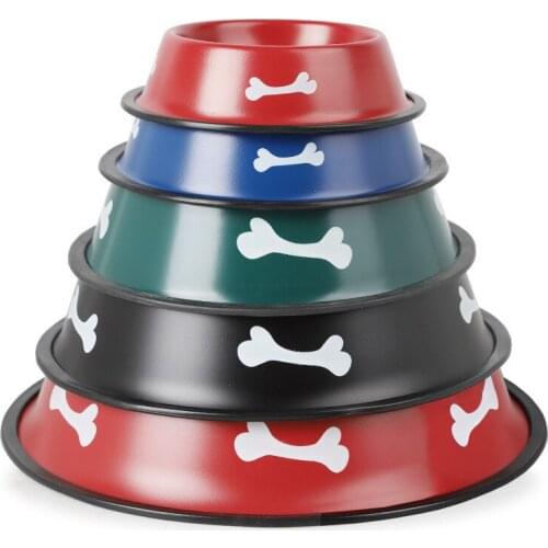 15CM/18CM/22CM/26CM/30CM Dog Bowls Stainless Steel Feeding Dishes Puppy Cats Drink Water Feeder Travel Pet Dry Food Bowls for