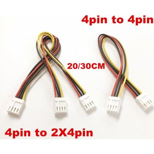 2Pcs/lot ITX FDD Floppy 4Pin Female 2.54mm to 2X4Pin Female dual 4Pin small 4pin Converter power supply Leads Cable Cord 20/30CM