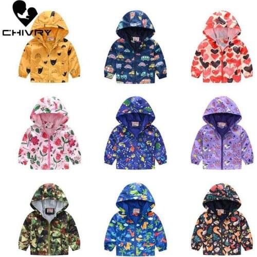 2020 Kids Clothes Boys Jackets Children Hooded Zipper Windbreaker Baby Fashion Print Coat Infant Waterproof Hoodies For Child
