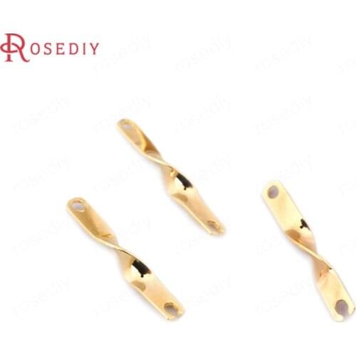 33623)20PCS 12.5*2MM 24K Gold Color Brass Twisted Rod Connect Rod High Quality Diy Jewelry Findings Accessories wholesale