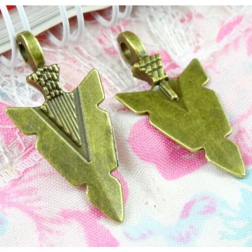 50 Pieces/Lot 16*32MM Antique Bronze Plated Arrowhead Arrow Pendant Charms Metal Diy Jewelry Accessories