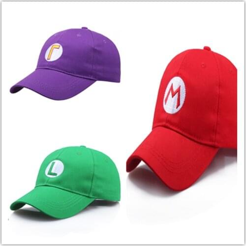 Anime Lovely Cap Cartoon Cute Game Super Luigi superhero Cosplay Adult Kids Hats