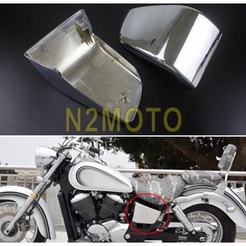 Motorcycle Chrome ABS Plastic Battery Side Fairing Covers For Honda Shadow ACE VT750 VT400 1997-2003 1998 1999 2000 2001 2002
