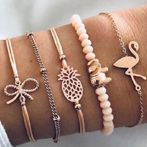 Charm bracelet couple pulseras bracelets for women fashion jewelry sets bangles armband bohemian accessories chain bangle