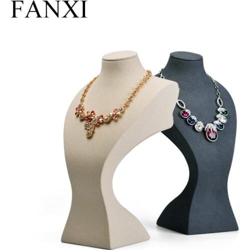 Necklace holder, jewelry display props, microfiber material RX018, thin waist portrait, log match