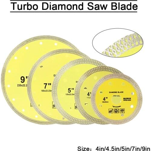 1pc Hot-pressed Sintered Diamond Cutting Disc X Mesh Turbo Rim Segment Circular Saw Blade Dia 4" 4.5" 5" 7" 9'' for Marble Tiles