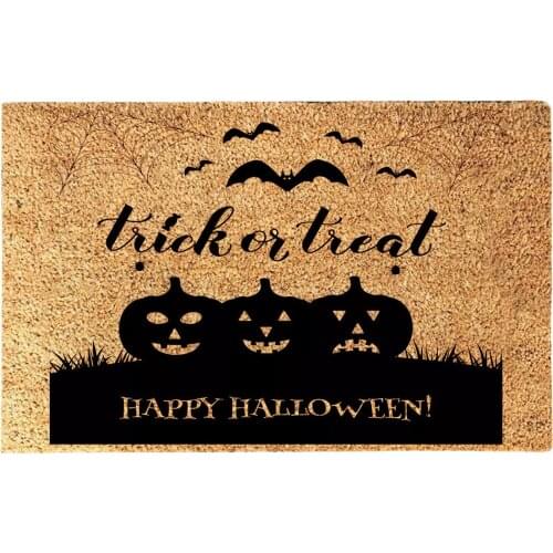 Halloween Household Cartoon Door Mat Creative Pumpkin Bat Ghost Letter Printing Rectangular Gate Pad For Bedroom Living Room