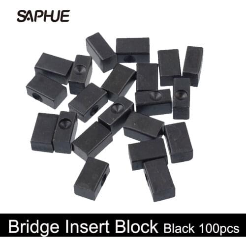 100pcs Electric Guitar Tremolo Bridge String Saddle Clamp Pressure Lock String Insert iron Block for Electric Guitar 8.15X4X5MM