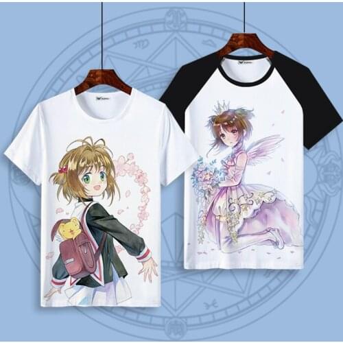 Magic Card Girls Sakura T-shirt Short-Sleeved Cardcaptor Sakura 2D World Men and Women Summer Cos Clothing anime shirt