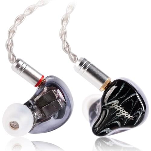 Yinyoo HX6 5BA+1DD Hybrid In Ear Earphone Earbud With Custom Made Knowls BA Driver HIFI DJ Earphone With Detachable Cable
