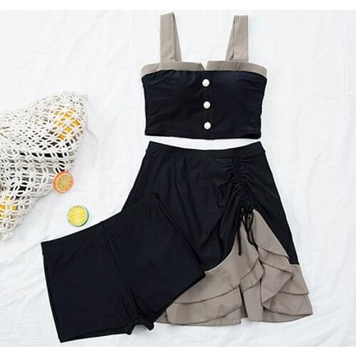 GLAUKE sexy 2020 solid color tankini bikini sport bandeau swimsuit short sleeve summer high waist Backless bathing suit