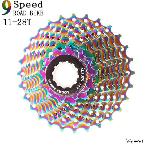 Upgrade 9/10 Speed Rainbow Ultralight Freewheel 11-28T Road Bike Cassette Flywheel Bicycles Freewheel Bike Replacement Tools