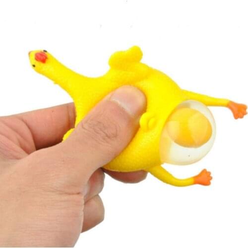 New 20211pcs Funny Trinket Spoof Tricky Toy Chicken Egg Laying Hens Keychain Backpack Bags Key Ring Creative Gifts