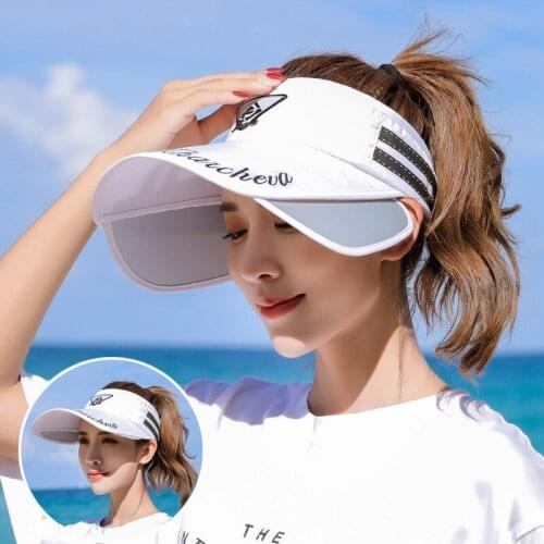 Beach Sun Hat Cap Visor Hat Open Top UPF 50+ Summer Hat Sun Protection Wide Brim Hat Outdoor Travel Sun Hat Safari Fishing Cap
