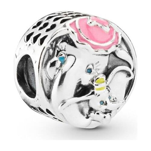 Fit Original Pandora Charms Bracelets My Precious Love Anime Cartoon Dumbo Mom Jumbo Flying Elephant Beads DIY Jewelry for Women