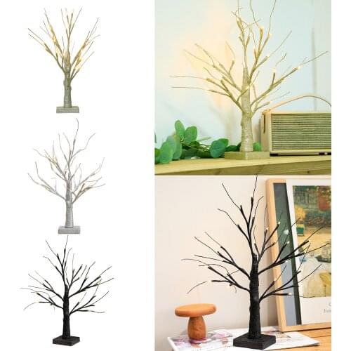 24 LED Tree Light Night Light for Home Bedroom Tabletop Bonsai Indoor Thanksgiving Christmas Jewelry Holder Decoration