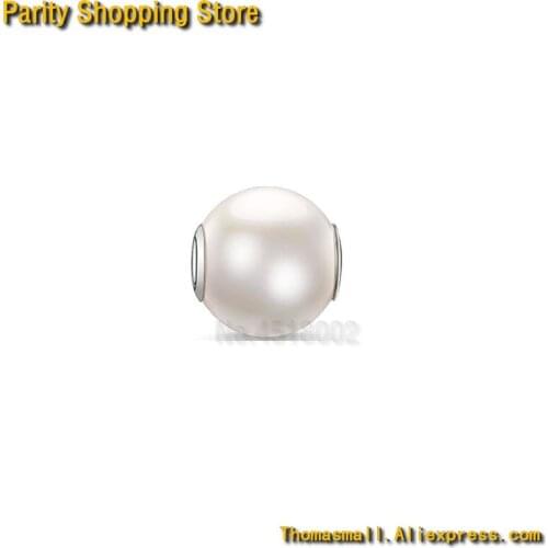 ThomasET1187 Hot Sale White Imitation Pearl Bead Euro-American style Good Jewelry Ts Gift In 925 925 Sterling silver