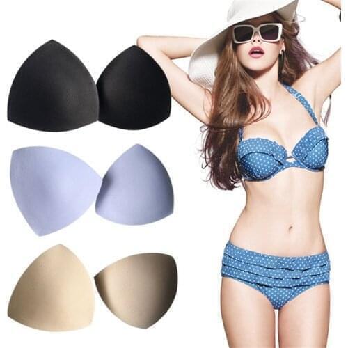 Women Triangle Cups Bikini Sports Bra Pad Chest Push Up Insert Foam Pads Enhancer Lift For Swimsuit Padding Accessories