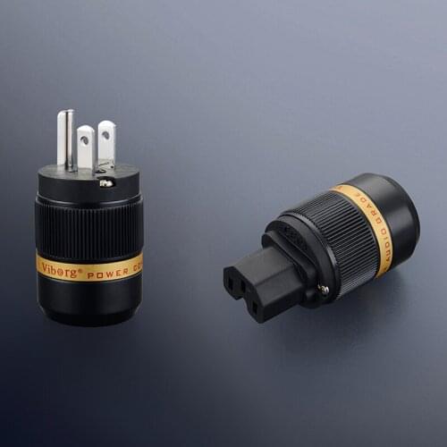 VM-501S pure copper silver plated US AC power plug VF-501S pure copper IEC connector