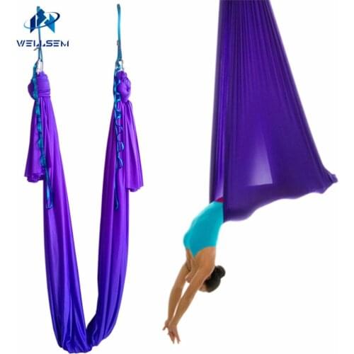Aerial Anti-gravity Yoga Hammock Air Dance Flying Swing Bed Yoga Strap bodybuilding workout Fitness Equipment 5m/sets