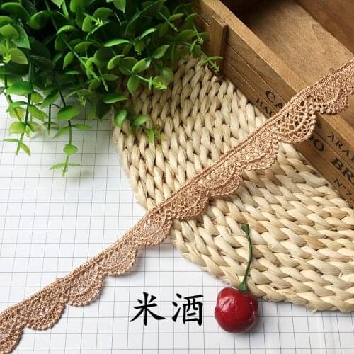 1Yard Latest Gold Lace Fabric Applique Lace Ribbon Guipure 2.3CM Laces Collar Sewing Trimmings For Clothing encaje dentelle K23
