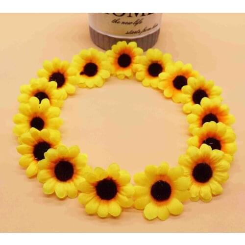 10pcs Large Silk Sunflower Handmade Artificial Flowers Head For Wedding Box Decoration DIY Garland Decorative Floristry Flowers