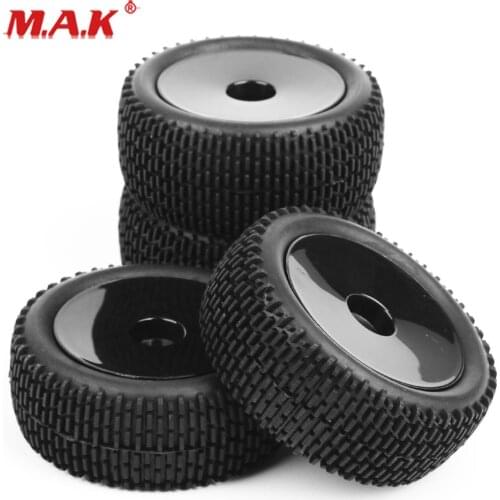 4 Pcs/Set 1:10 Scale Tires and Wheel Rims with 12mm Hex fit HSP HPI RC Off-Road Buggy Car Model Toys Accessories