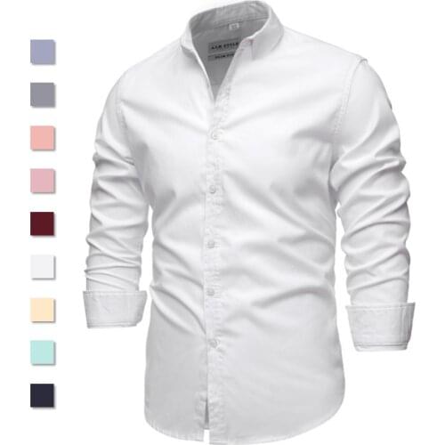 9 Colors NiceNew 100% Cotton Oxford Shirt Men Spring Casual Men Shirt Long Sleeve Slim Fit Dress Shirts Mens Social Shirt