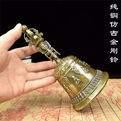 The antique copper Feng Shui trumpet bell bell instruments Buddhist Tantra decorationroom Art Statue