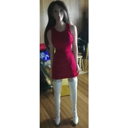 Handmade 1:6 White Over Knee Long Boots High-heeled Shoes Model for 12"
