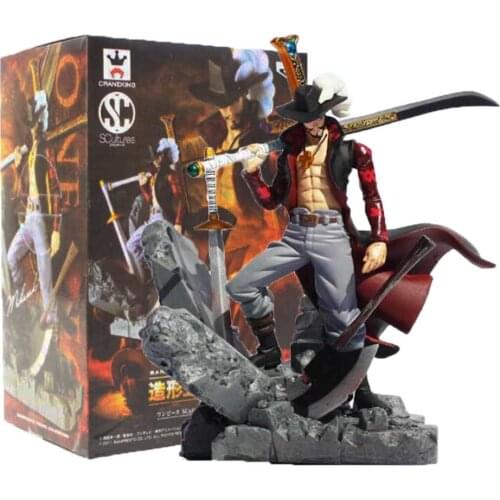 15cm Scultures Big OP Figure Toy Dracule Mihawk Model Doll With Sword Anime Brinquedos for Children