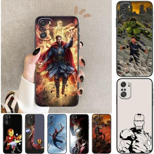 Marvel The Avengers cartoon Phone Case For XiaoMi Redmi Note 10 9 9s 8 7 6 5 A Pro s T Black Cover Silicone Back Pre style