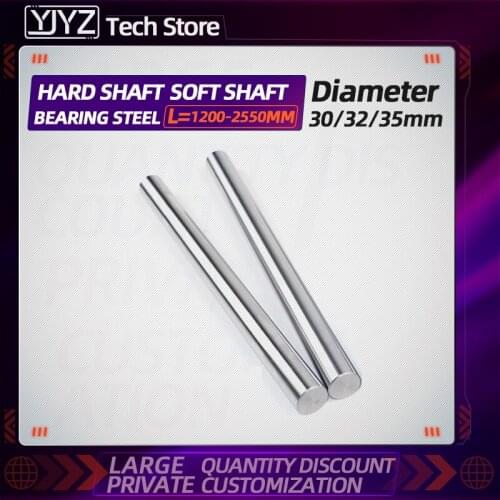 Chrome-plated rod linear optical axis 2PC hard shaft/soft shaft/bearing steel hollow cylinder φ30/32/35mm,L = 1200MM-2550M
