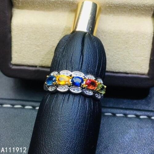 KJJEAXCMY fine jewelry natural Colored sapphire 925 sterling silver new women ring support test luxury