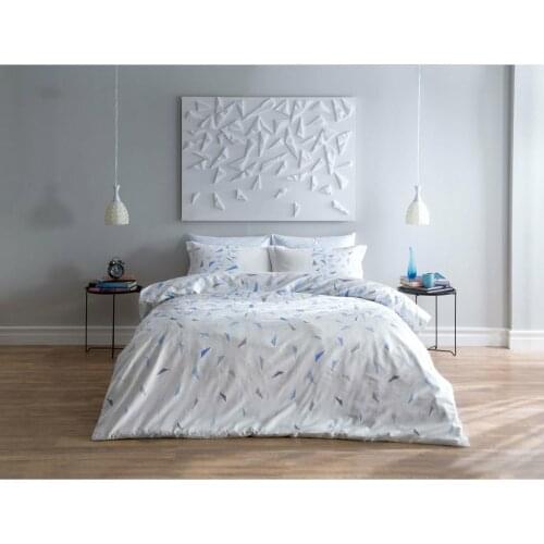 Crown Double Glow Satin Duvet cover set Crystal Blue