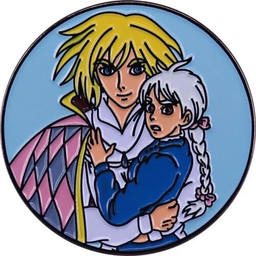 Beautiful Sophie Hatter and Howl Jenkins Spinning Enamel Fantasy Pin