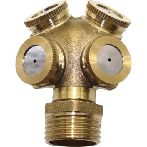 5 Pcs 1/2 inch mist water sprayer 4 head horticultural atomization Nozzle garden spray cooling mist brass garden tools