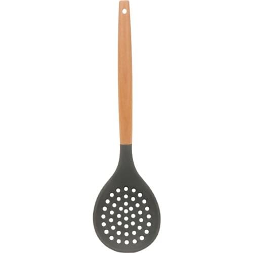 Easy Clean Anti Slip Non Stick Silicone Skimmer Slotted Spoon Home Kitchen Strainer Heat Resistant Dishwasher Safe Cooking