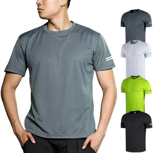 Mens Running T-Shirts Quick Dry Compression Sport T-Shirts Fitness Gym Running Shirts Mens Sportswear