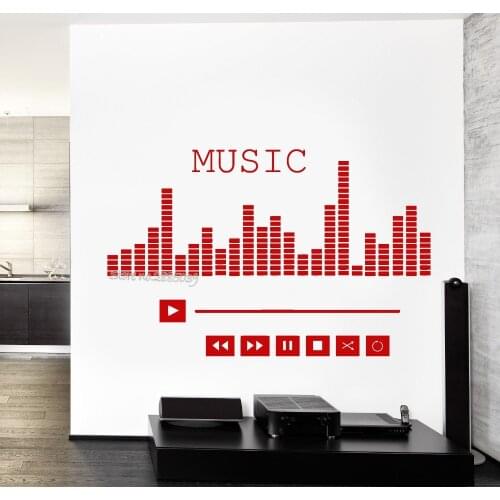 Music Player Equalizer Wall Decals Vinyl Removable Good Sound High Quality Decal Living Room Modern Decorative Gaming Room LA503