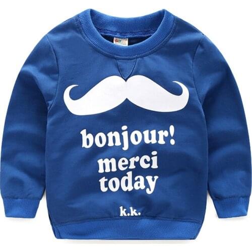 2019 new spring boys girls sweatshirt High quality cotton Moustache hoodies kids Baby costume Childrens clothing