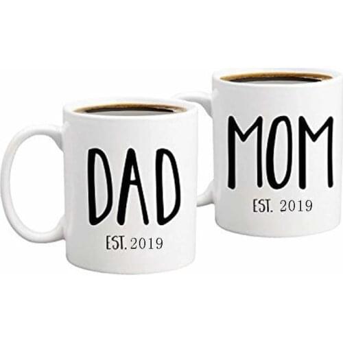 New Parents Pregnancy 2021 Announcement Coffee Mug Set 11oz - Unique Christmas Gift For Parents To Be - Perfect Present For Baby