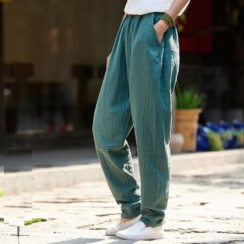 New arrival spring summer palazzo pants 100% bamboo cotton sweatpants Elastic waist trousers pencil pantalon, BXF2323