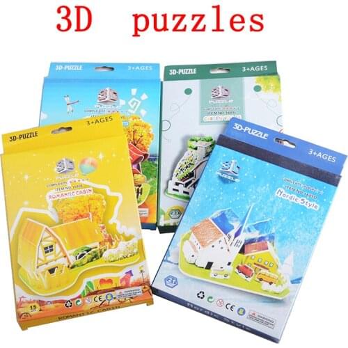 DIY 3d Puzzle Paper Dimensional Model Assembled Brain Teaser Learning Educational Games Toys for Children Jigsaw Kids Toys