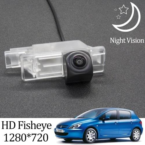 Owtosin HD 1280*720 Fisheye Rear View Camera For Peugeot 307 2001 2002 2003 2004 2005 2006 2007 2008 2009 2010 2011 Car Monitor