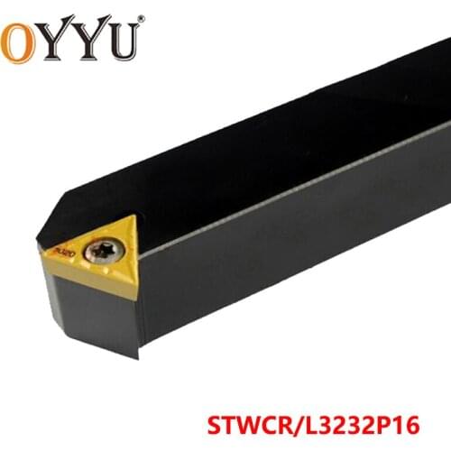 OYYU 32mm STWCR STWCR3232P16 Cutting Arbor Cabride Inserts External Turning Toolholder STWCL3232P16 Lathe Cutter Shank CNC