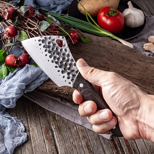 FULL TANG Curved Boning Knife 3.5-inch Meat Cleaver Serbian Chef Knives Pocket High Carbon Stainless Steel Boning Fillet Knife